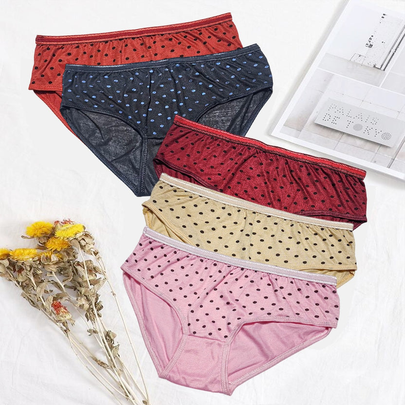 Polka Dotted Cotton Brief Women Comfortable Seamless Underwear Panties